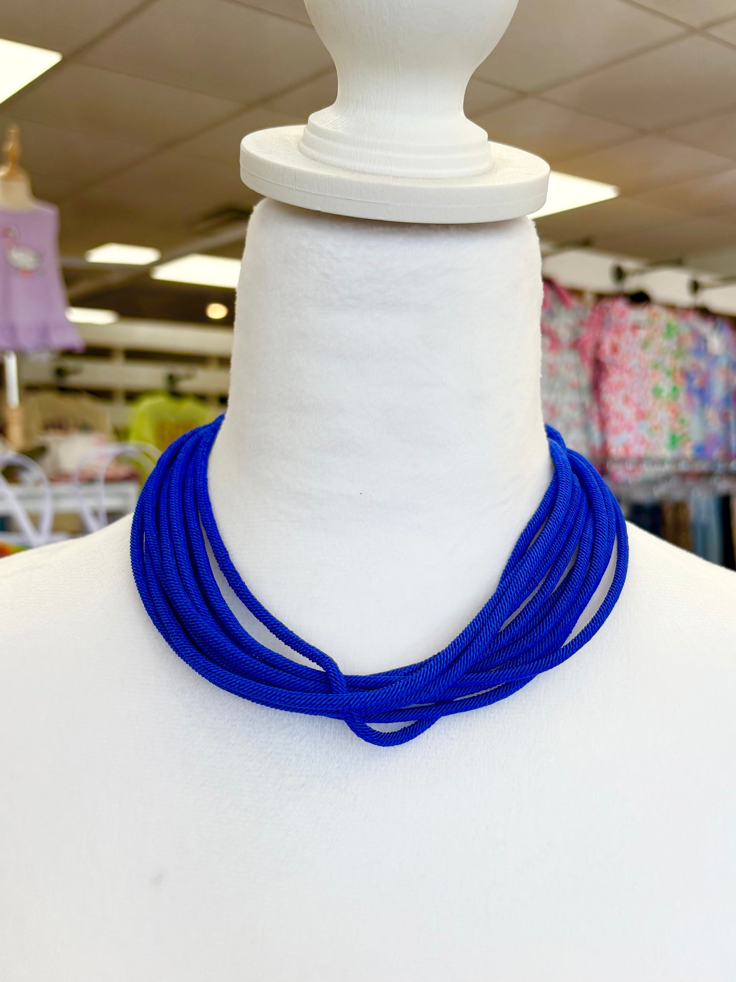 Blue Corded Necklace