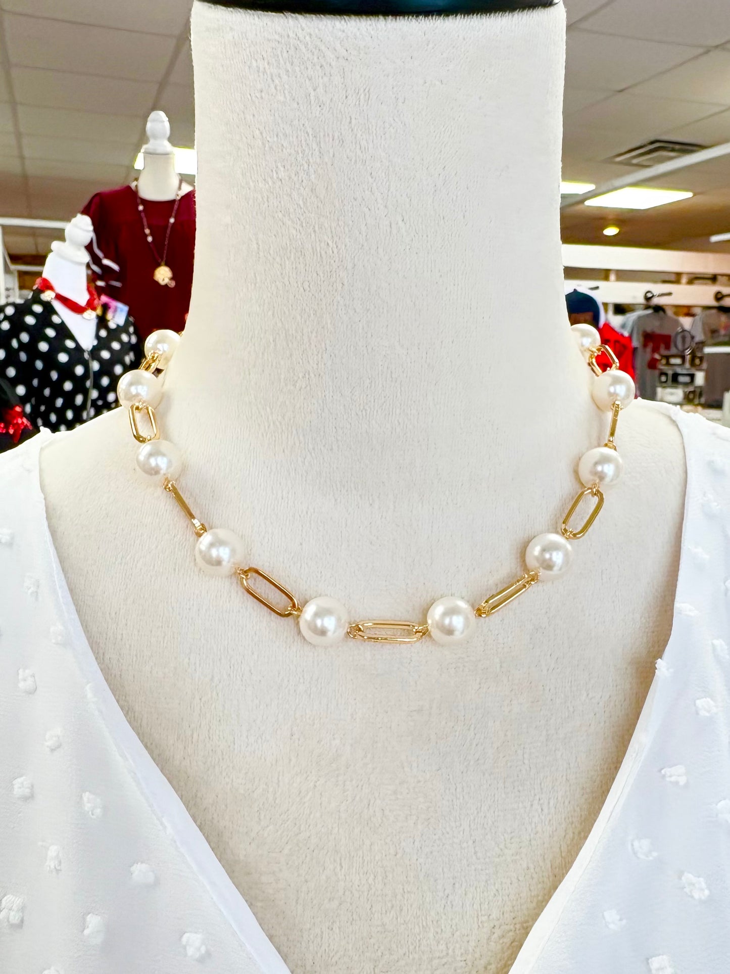 Pearl Chain Link Necklace