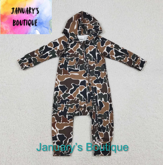 Boy’s Camo Hooded Romper