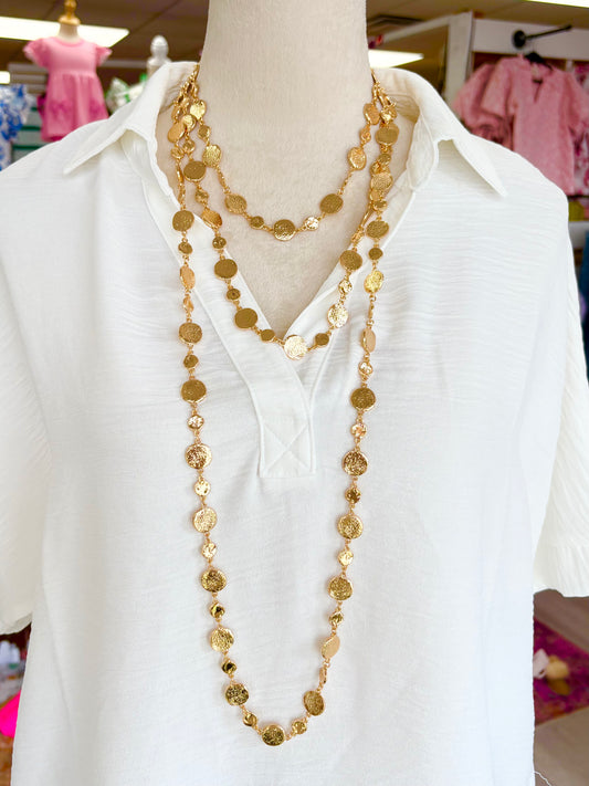 KK Gold 3 Layered Flat Necklace