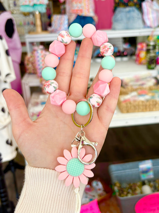 KK Pink Sunflower Wristlet