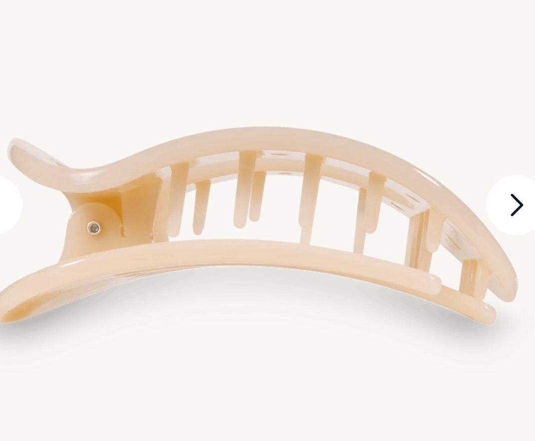 KK Almond Beige Large Flat Round Hair Clip