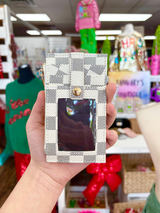KK Ivory Checkered Wallet