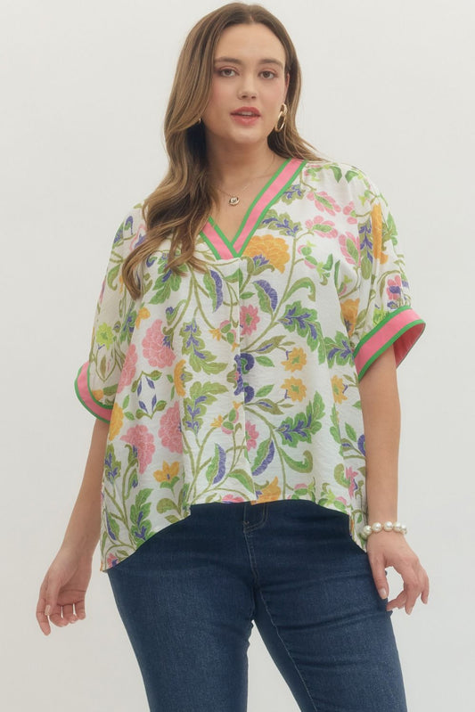 Women’s Plus Entro Multi Floral Top