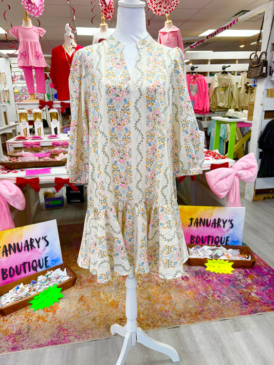 Pastel Multi Floral Short Dress