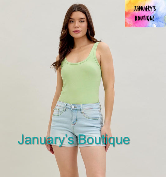 Women’s Plus Judy Blue Rainbow Thread Shorts