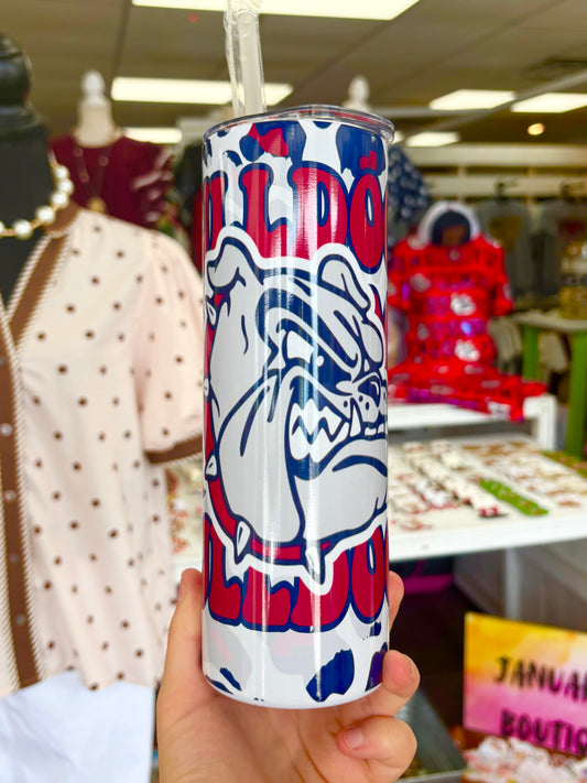 KK Toombs County Bulldogs Leopard 20 Oz Tumbler