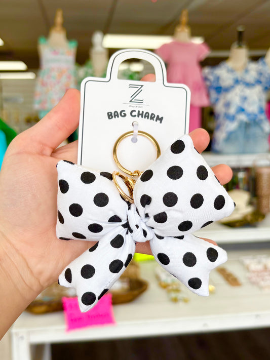 KK Puffy Polka Dot Bow Bag Charm