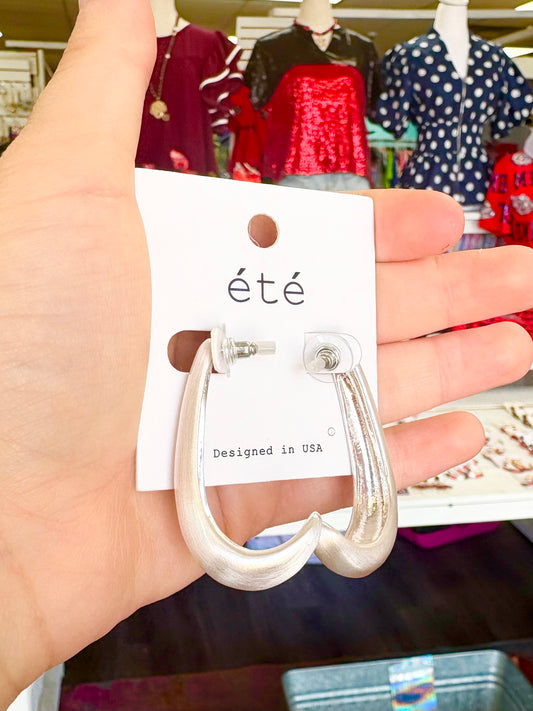 Matte Silver Drop Earrings