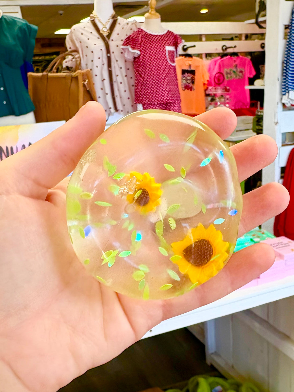 KK Flower Charm Coconut Oil Ball Squishy