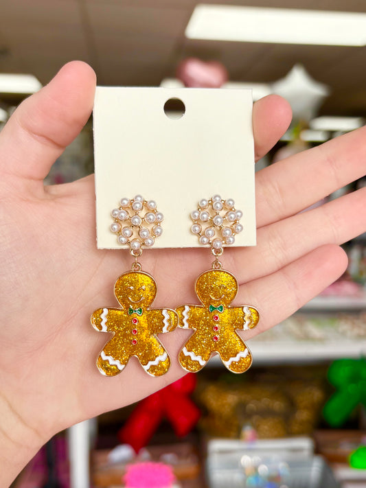 Gingerbread Pearl Earrings