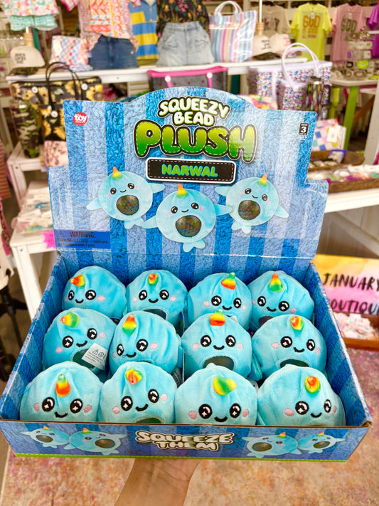 KK Narwal Squeezy Bead Plush