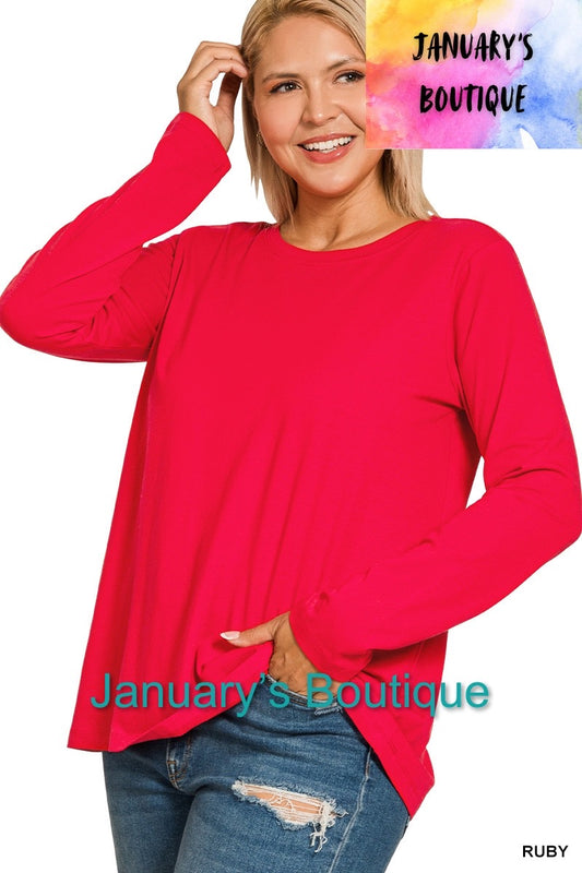 Women’s Plus Red Cotton T-shirt