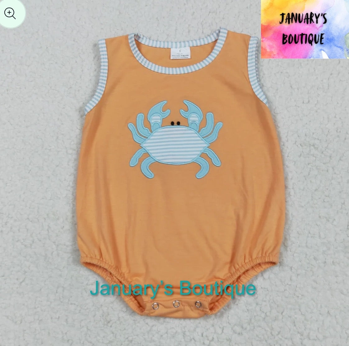 Boy’s Orange Crab Romper