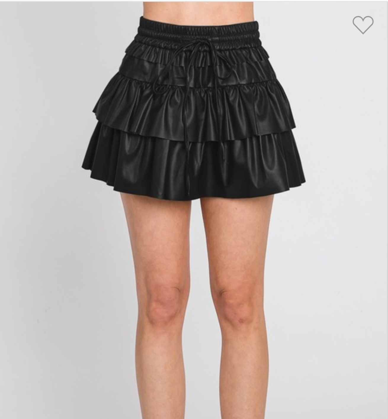 Women’s Black Faux Leather Skort