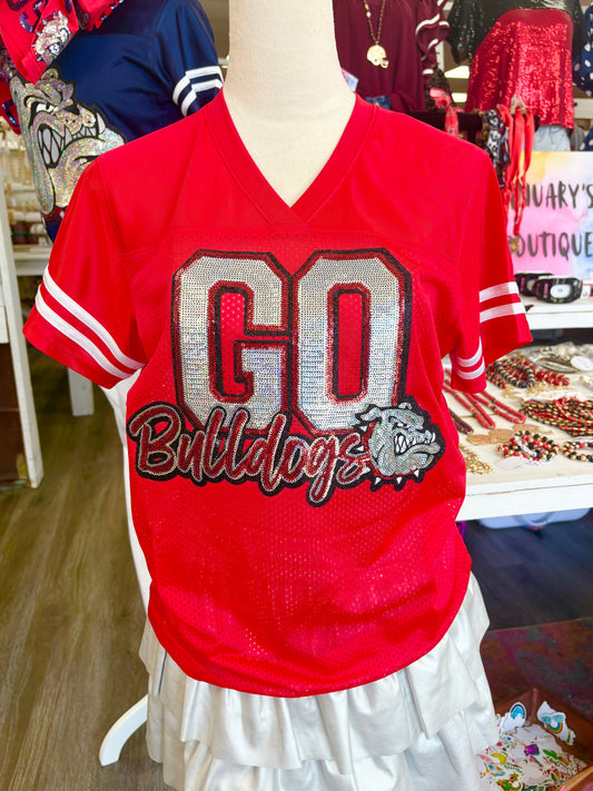 Women’s Sequin Go Bulldogs Patch Jersey