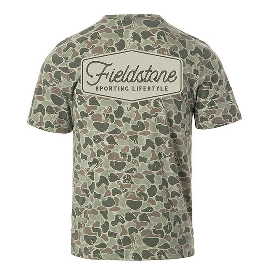 Boy’s Fieldstone Marsh Camo Logo Tee