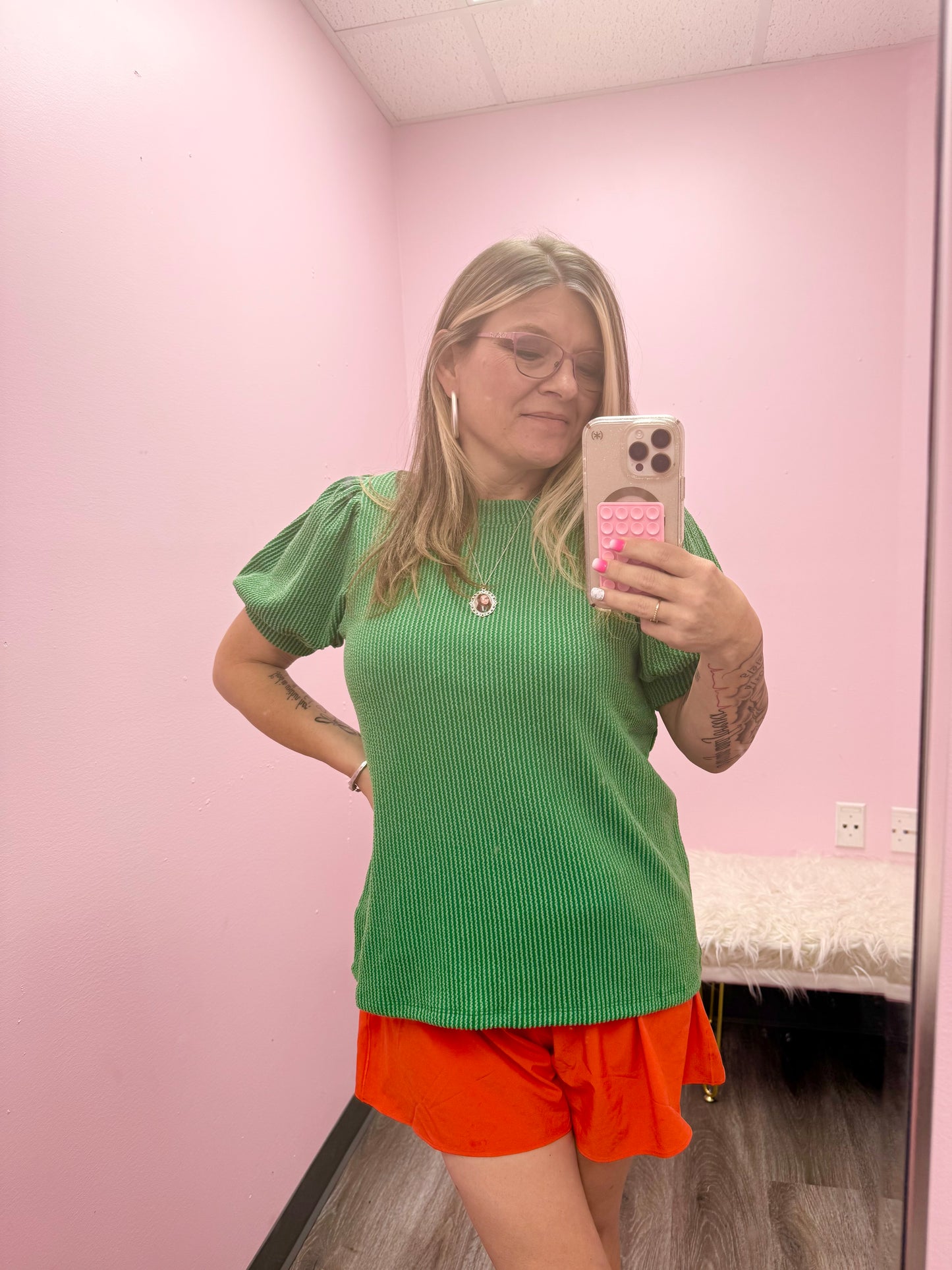 Women’s Dark Green Ribbed Top