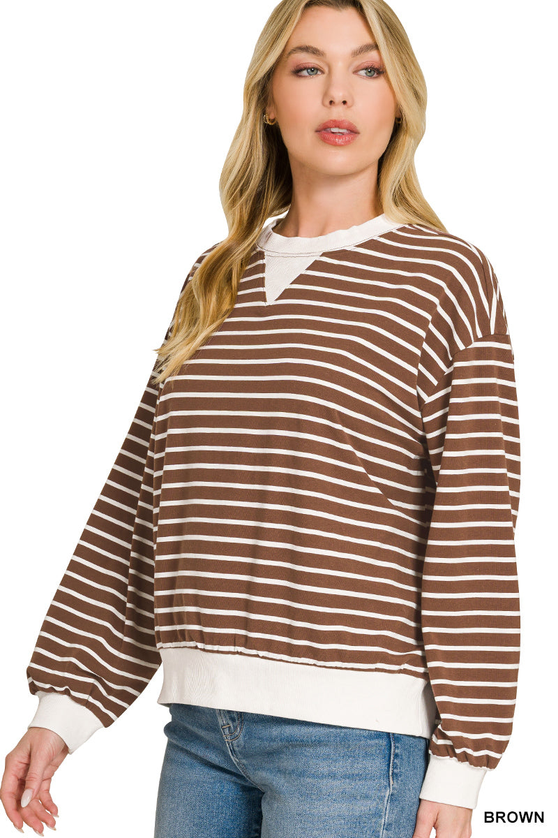 Women’s Chocolate Striped Pullover
