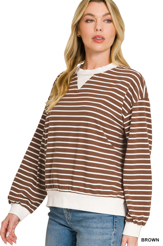 Women’s Chocolate Striped Pullover