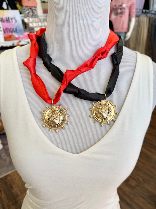 GA Bulldogs Scarf Necklace