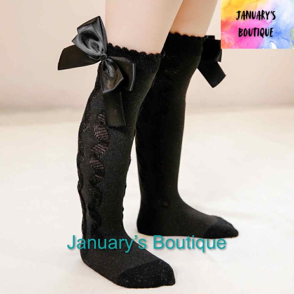 Girl’s Bow Knee High Socks