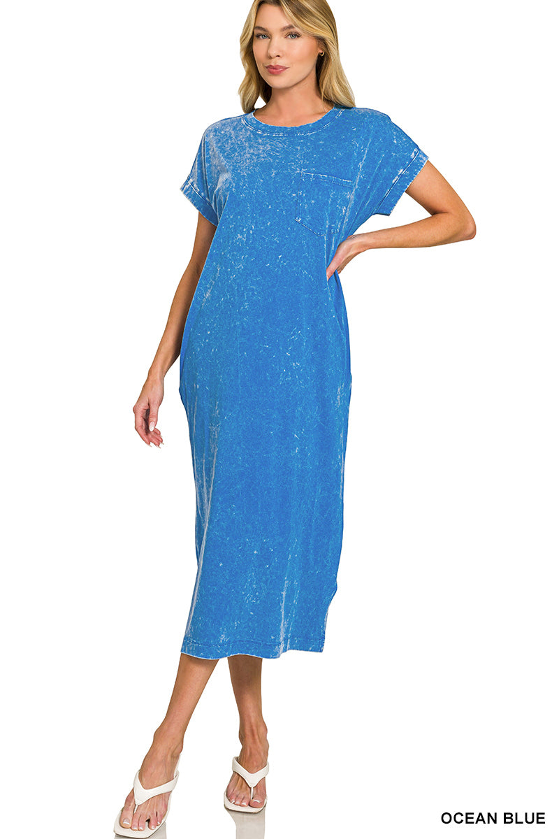 Women’s Ocean Blue Acid Washed Dress