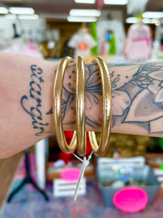 Textured Matte Gold Bangles