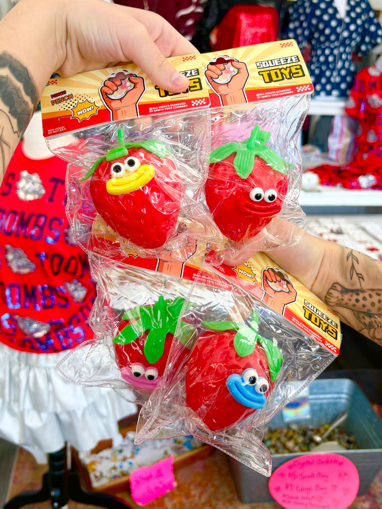 KK Foam Filled Strawberry Face Squishy