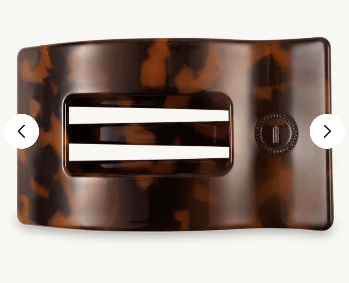 KK Tortoise Large Flat Rectangle Hair Clip