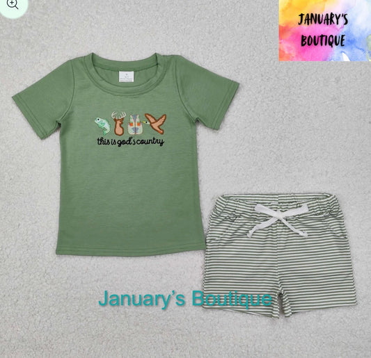 Boy’s Embroidered God’s Country Set
