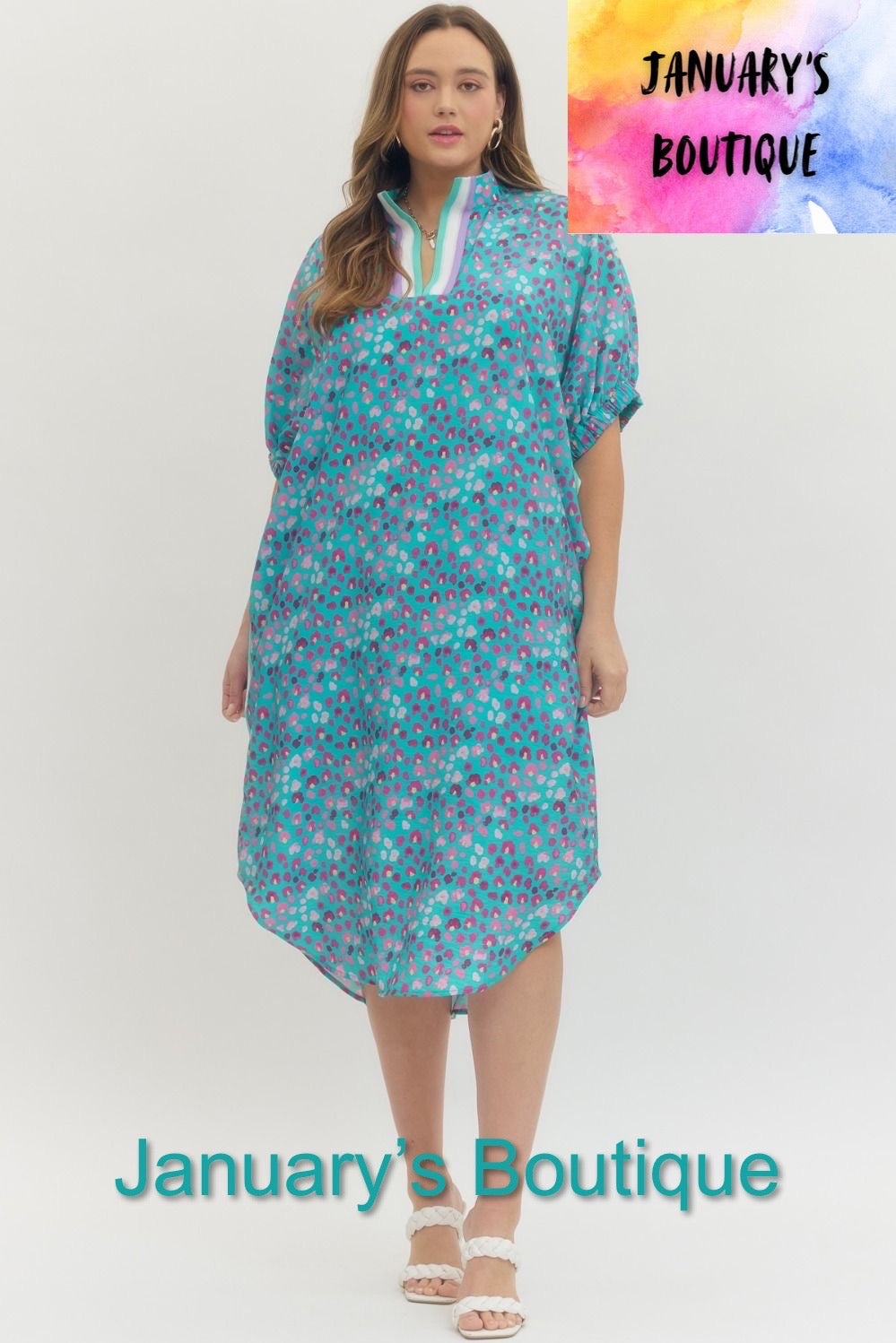 Women’s Plus Entro Jade Leopard Dress