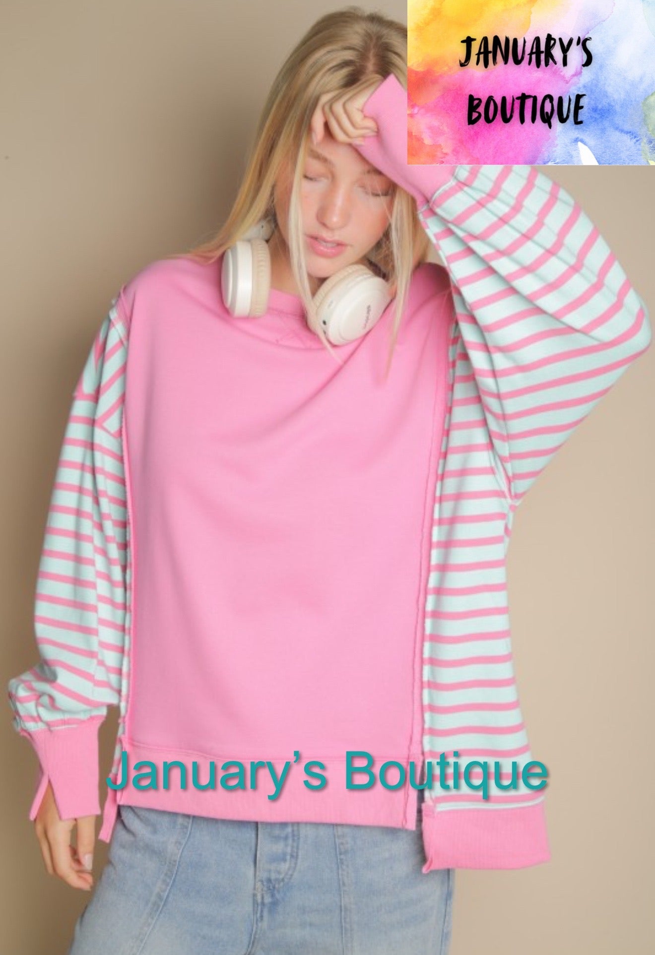 Women’s Plus Oversized Striped Top