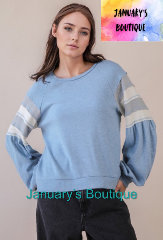 Women’s Oversized Color Block Blue Top