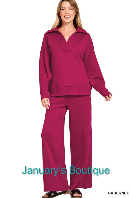 Women’s Cabernet Scuba Pants Set