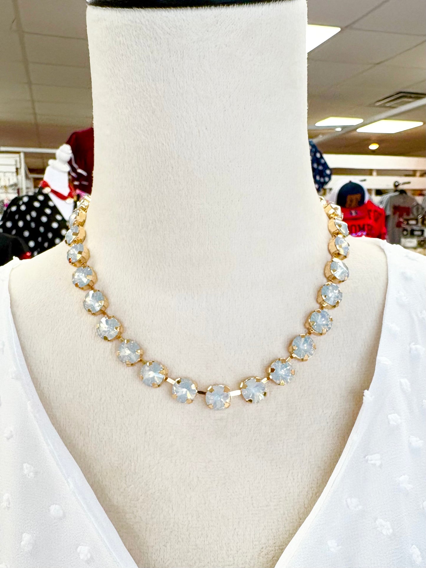 Cloudy White Rhinestone Necklace