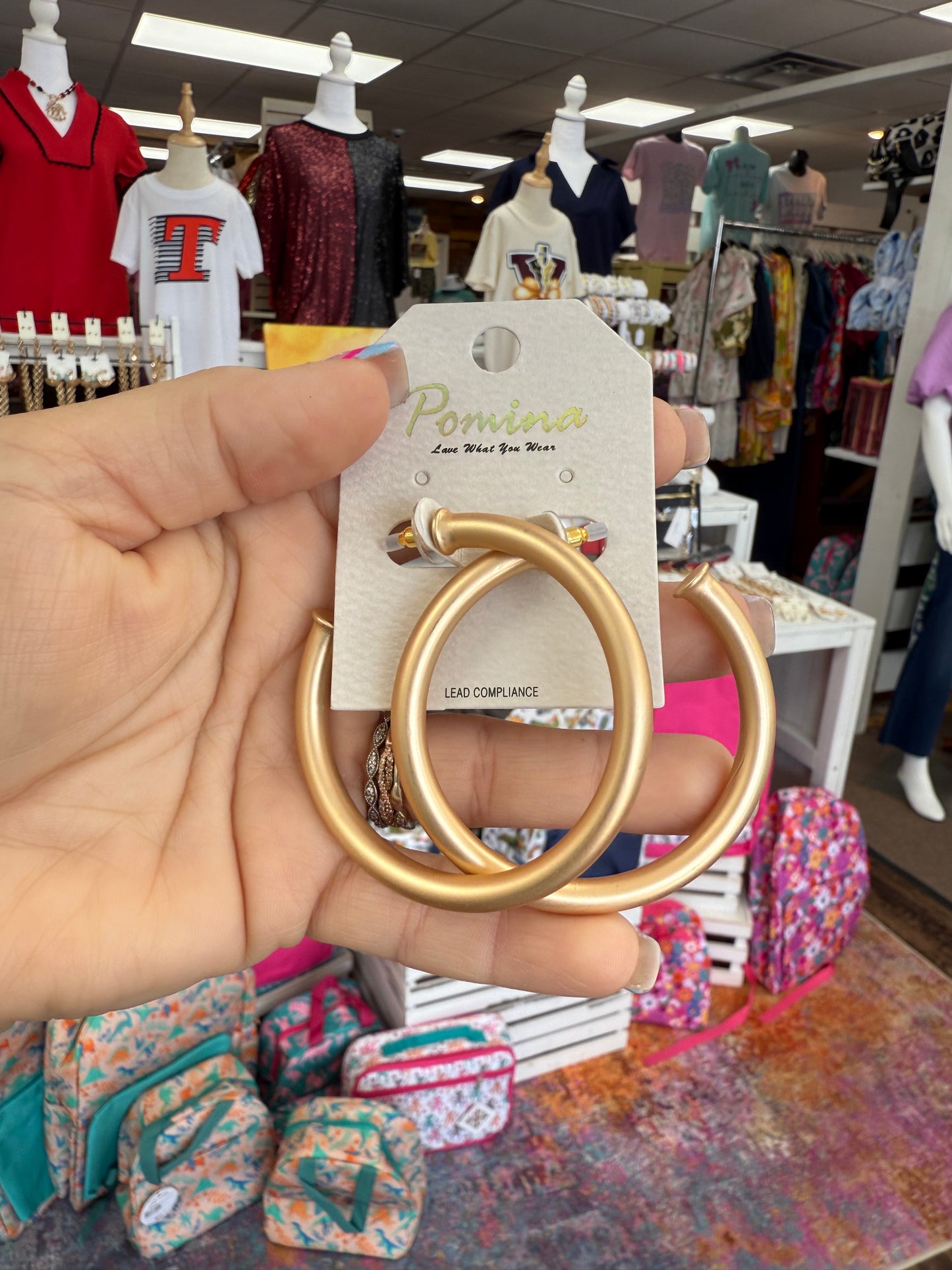 Lightweight Gold Matte Hoops