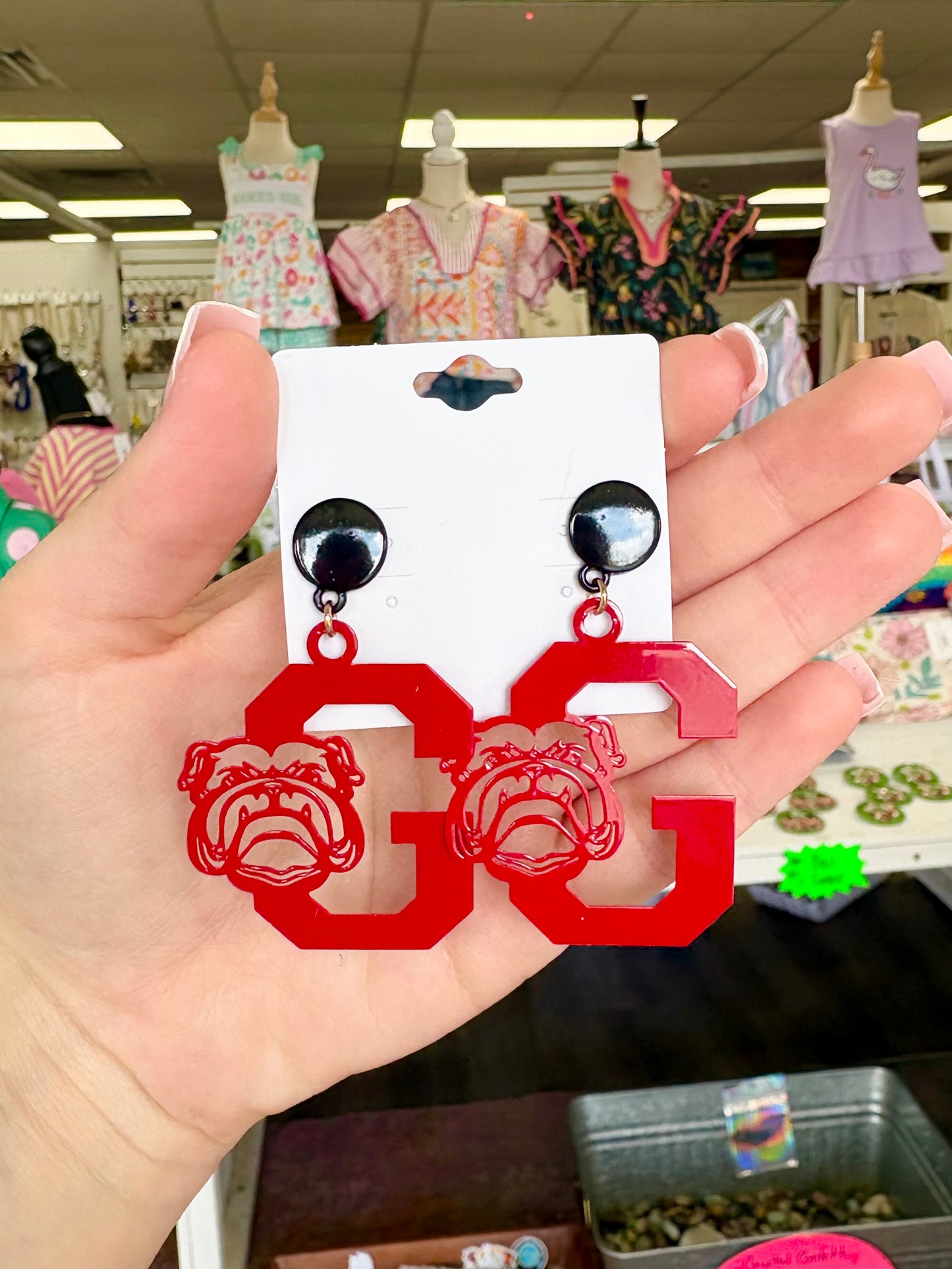 Metal Red Georgia Earrings