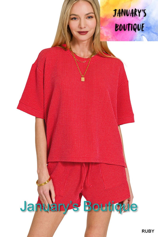 Women’s Ribbed Ruby Shorts Set