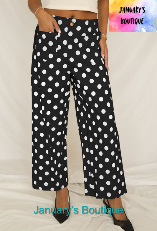 Women’s Black Polka Dot Pants