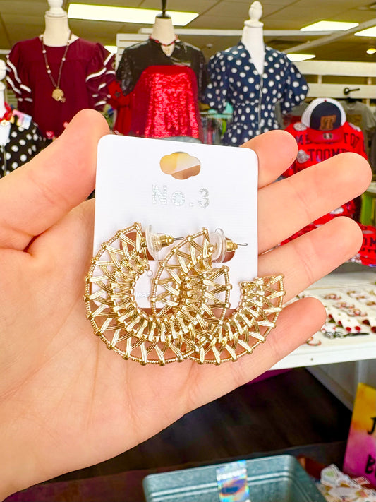 Matte Gold Wire Hoops