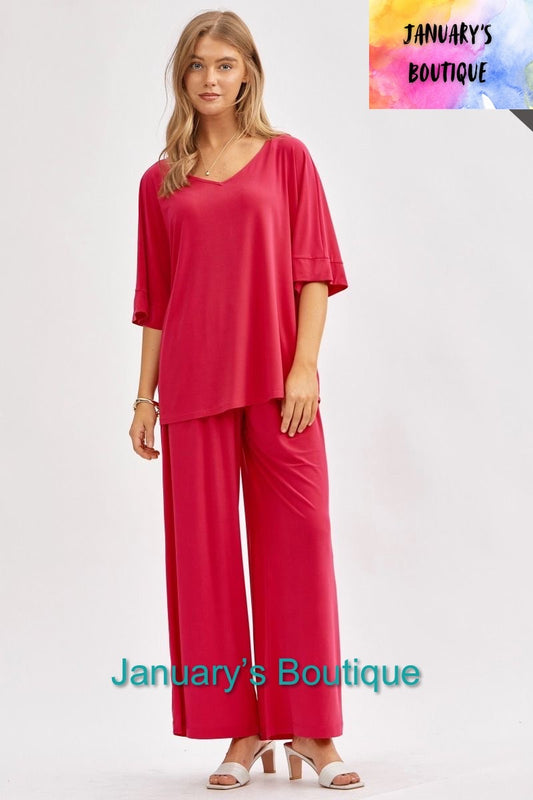 Women’s Fuchsia Pants Set