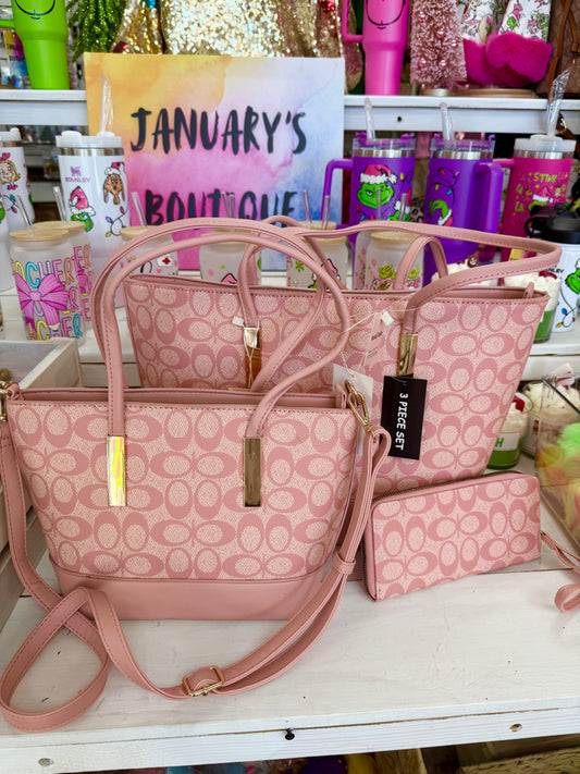 Women’s Pink 3-in-1 Inspired Bag Set