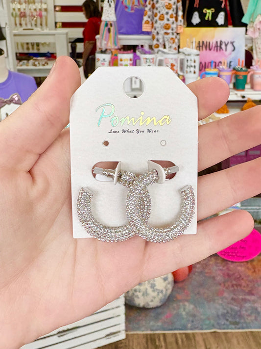 KK Small Silver Textured Hoops