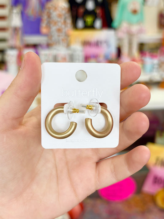 KK Small Matte Gold Chunky Earrings