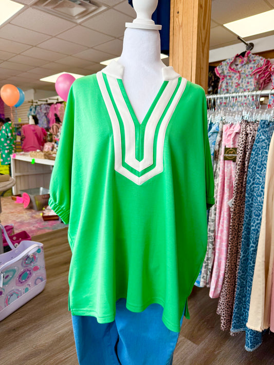 Women’s Plus Entro Green Top