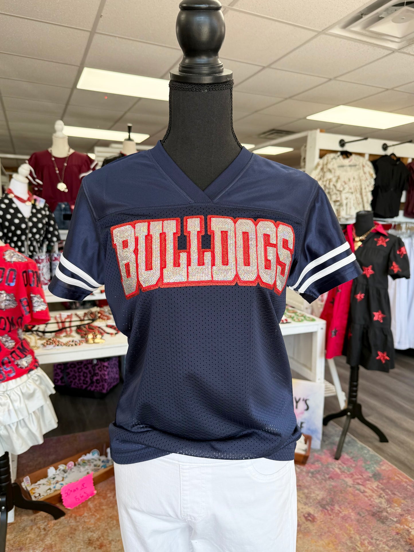 PREORDER! Women’s Toombs Bulldog Sequin Jersey