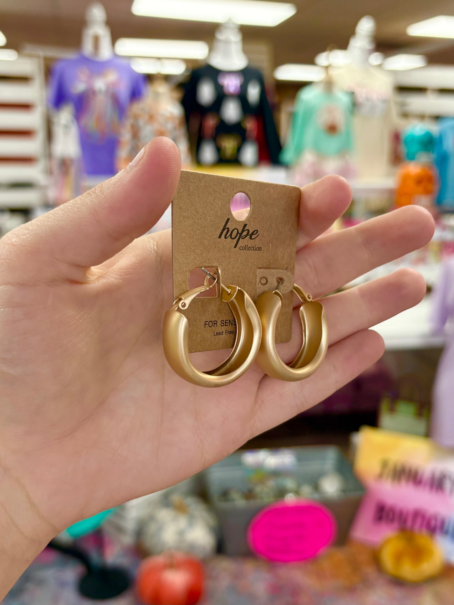 Small Thick Matte Gold Earrings