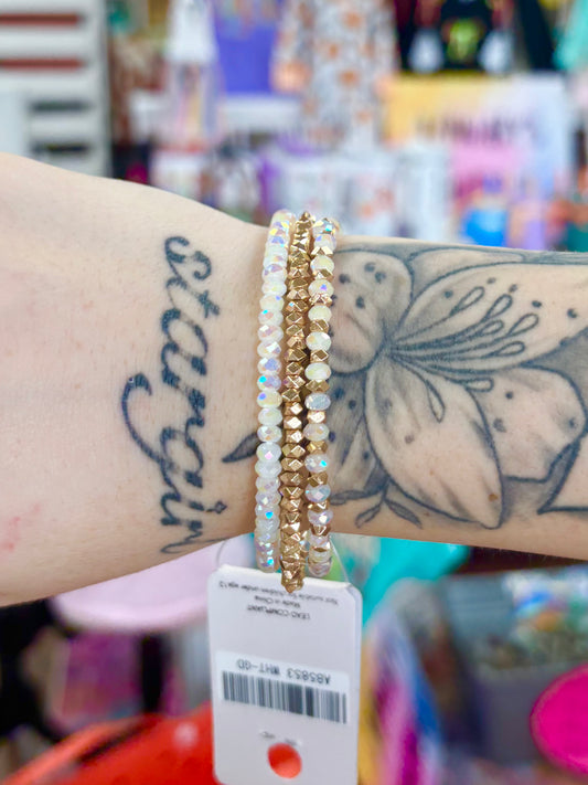 KK Iridescent Crystal W/ Gold Bracelet