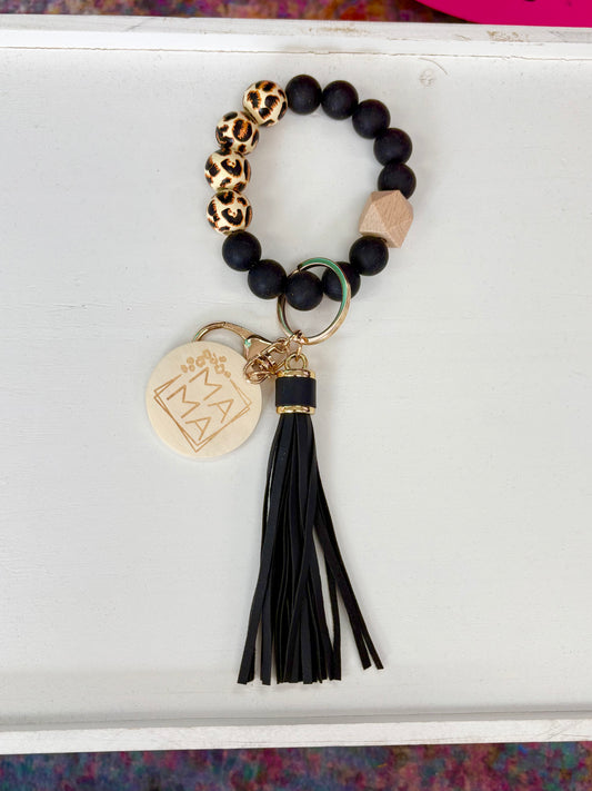 KK Black Mama Leopard Wristlet